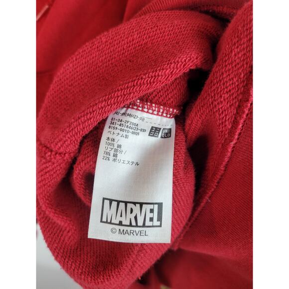 Uniqlo UT Marvel Spiderman Unisex Embroidered Printed Hoodie Red Size Small - Picture 6 of 7